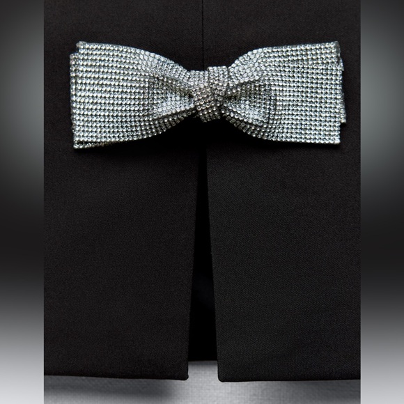 zara | black | rhinestone bow mini skirt - Picture 8 of 11